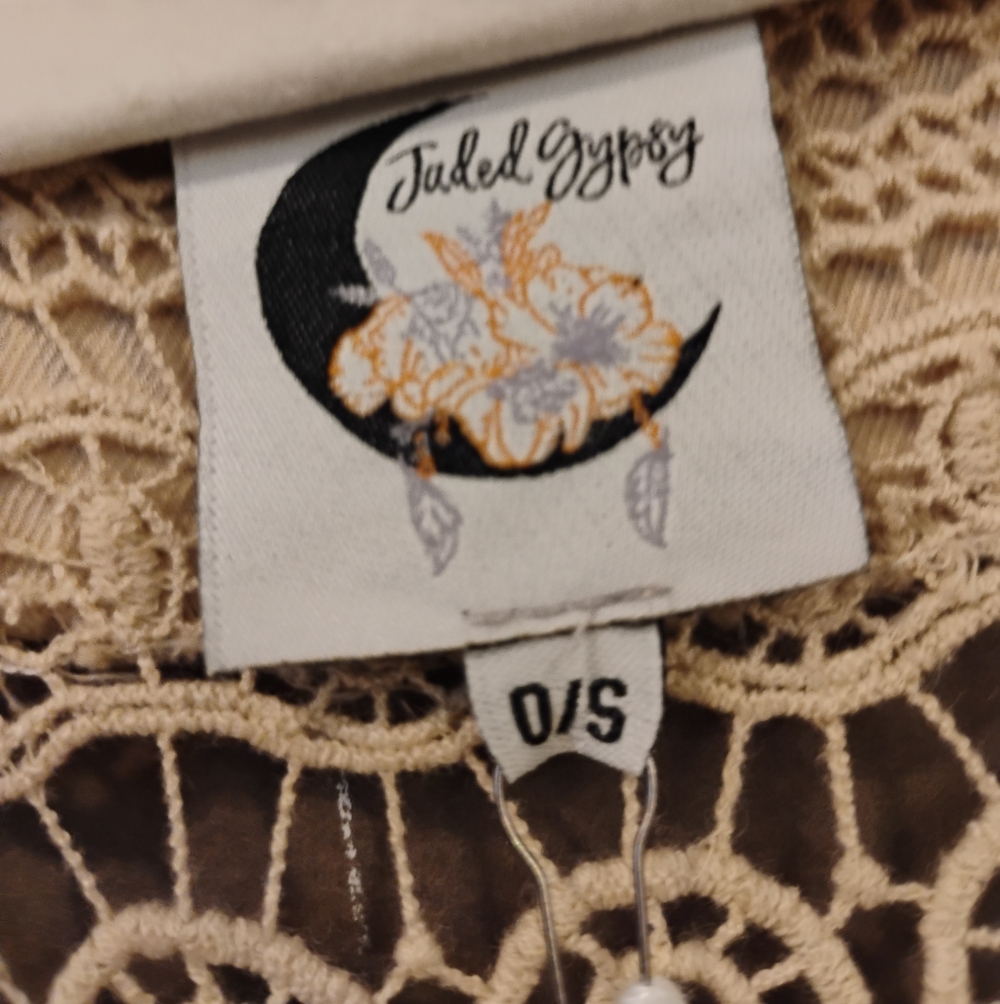 Jaded Gypsy Forever Timeless Crochet Kimono Duster OS NWT - Picture 14 of 15